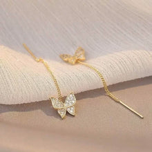 Load image into Gallery viewer, 925 Silvery Post Yellow Alloy Butterfly Earrings