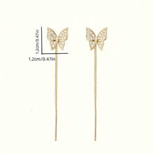 Load image into Gallery viewer, 925 Silvery Post Yellow Alloy Butterfly Earrings
