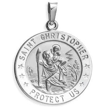 Load image into Gallery viewer, 925 Sterling Silver 20MM Saint Christopher Religious Pendant Necklace