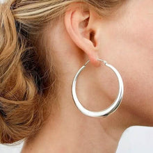 将图片加载到图库查看器,925 Sterling Silver 50mm Hoop Earrings