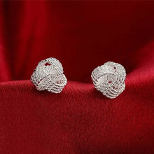 Load image into Gallery viewer, 925 Sterling Silver Braided Ball Earrings