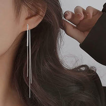 将图片加载到图库查看器,925 Sterling Silver Dangle Chain Tassel Earrings