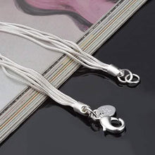 将图片加载到图库查看器,.925 Sterling Silver Five-Line Chain with Five-Heart Bracelet