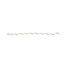 将图片加载到图库查看器,10K Two-Tone 2.00 Cttw Diamond "X" and Wave Link Bracelet (H-I Color, I1-I2 Clarity) - 7" Inches