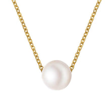 Load image into Gallery viewer, Women’s Minimalist White Pearl Beaded Necklace – Elegant Statement Chain