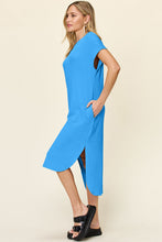 Load image into Gallery viewer, Double Take Full Size Round Neck Short Sleeve Slit Dress Stylish & Comfortable Casual Dress