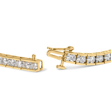 将图片加载到图库查看器,10K Yellow Gold 4.00 Cttw Channel Set Round Diamond Tennis 7" Bracelet (J-K Color, I1-I2 Clarity)
