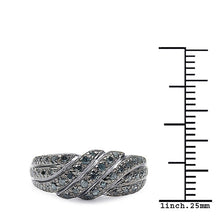 Load image into Gallery viewer, 0.36 Carat Genuine Blue Diamond .925 Sterling Silver Ring