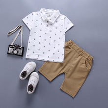 将图片加载到图库查看器,Modern Luxury Baby Boys T shirt And Shorts Anchor Printed Children's Clothing in Elegant Deisgn
