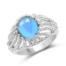 Load image into Gallery viewer, 3.65 Carat Genuine Swiss Blue Topaz .925 Sterling Silver Ring