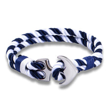 将图片加载到图库查看器,Stainless Steel Anchor Bracelets Luxury For Men Nautical Survival Rope Chain Paracord Bracelet Male Wrap Metal Sport Hooks