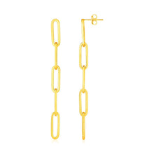 Load image into Gallery viewer, 14K Yellow Gold Five Link Paperclip Chain Earrings