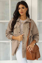 Load image into Gallery viewer, Cloudy Blue Snap-Front Collared Jacket with Pockets Lightweight and Versatile Jacket