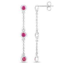 将图片加载到图库查看器,0.78 Carat Genuine Ruby .925 Sterling Silver Earrings