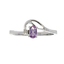 将图片加载到图库查看器,.02ct Amethyst Diamond Ring 10KT White Gold