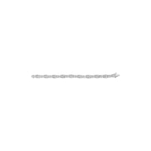 Load image into Gallery viewer, 14K White Gold 2-1/2 Cttw Round-Brilliant & Baguette Cut Diamond 7" Alternating Flared Links Tennis Bracelet (H-I Color, SI1-SI2 Clarity)