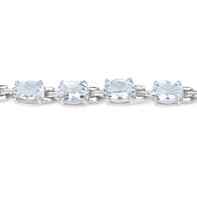 Load image into Gallery viewer, 8.80 Carat Genuine Aquamarine .925 Sterling Silver Bracelet