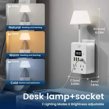 Load image into Gallery viewer, 11-in-1 Multifunctional Power Strip with Desk Lamp, Clock, USB Ports & Surge Protection