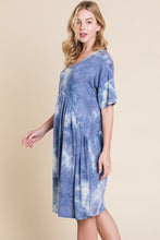 Load image into Gallery viewer, Tie-Dye V-Neck Half Sleeve Dress – Casual, Fluttering, Stylish and Trendy Tie-Dye Dress with Flattering V-Neck and Comfortable Half Sleeves