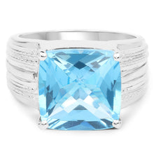 Load image into Gallery viewer, 7.50 Carat Genuine Swiss Blue Topaz .925 Sterling Silver Ring