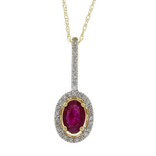 Load image into Gallery viewer, .43ct Ruby Diamond Fashion Pendants 14KT Yellow Gold