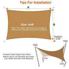 Load image into Gallery viewer, 98% UV Block Awning Shelter Rectangle Shade Sails Top Canopy