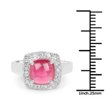 Load image into Gallery viewer, 3.31 Carat Glass Filled Ruby and White Topaz .925 Sterling Silver Ring
