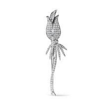 Load image into Gallery viewer, 18K White Gold 1 3/5 Cttw Pave Set Diamond Tulip Brooch Pin (H-I Color, VS1-VS2 Clarity)