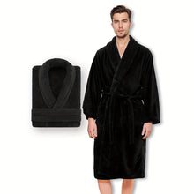 Load image into Gallery viewer, Unisex Extra Warm Coral Fleece Bathrobe Mens and Women Adult Robes for Your Bathroom Bath Towel Bedroom Shawl Collar Robes, Valentines gift for lovers