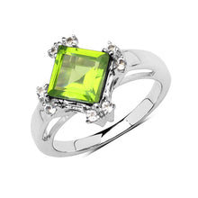 Load image into Gallery viewer, 2.01 Carat Genuine Peridot & White Topaz .925 Sterling Silver Ring