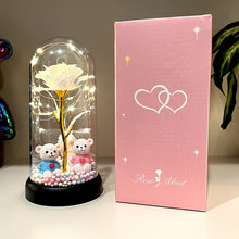 Load image into Gallery viewer, 1pc Glow-in-the-Dark Rose Flower Decoration with LED-like Glow - Elegant Tabletop Centerpiece in Clear Dome, Battery-Powered (AAA Not Included) - Perfect Gift for Valentine's, Mother'S Day, Weddings, Birthdays, Christmas - Wo