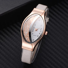 Load image into Gallery viewer, Women Fashion Luxury Watch Leather Strap Women Bracelet Clock Ellipse Rhinestone PU Sport Quartz Watch Wrist Watches For Women and Girls