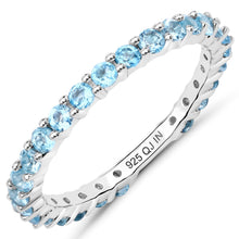 Load image into Gallery viewer, 0.94 Carat Genuine Swiss Blue Topaz .925 Sterling Silver Ring