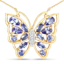 Load image into Gallery viewer, 2.76 Carat Genuine Tanzanite and White Zircon .925 Sterling Silver Necklace