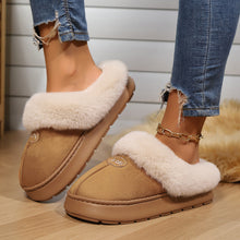 Load image into Gallery viewer, Women Fur Slippers Winter Warm Shoes Suede Plush House Indoor Outdoor Men Couples Cotton Cozy Comfy Faux Fur Slip-On Women House Shoes Memory Foam Suede Fluffy Comfort Plush Anti-Slip Slippers