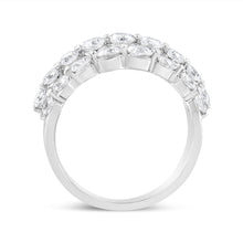 将图片加载到图库查看器,10K White Gold 2 1/2 Cttw Round Natural Diamond 3 Row Band Ring (I-J Color, I1-I2 Clarity) - Ring Size 7