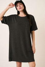 Load image into Gallery viewer, Urban Rib Knit Short Sleeve Tee Dress For Women – Casual, Comfortable, Versatile & Chic For Everyday Outfits