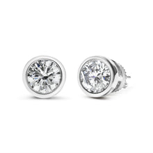 Load image into Gallery viewer, 14K White Gold 1.0 Cttw Lab Grown Diamond Screw-Back Classic Bezel Solitaire Stud Earrings (G-H Color, VS2-SI1 Clarity)