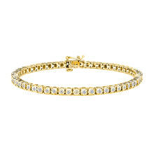Load image into Gallery viewer, .925 Sterling Silver 1.0 Cttw Miracle-Set Diamond Round Faceted Bezel Tennis Bracelet (I-J Color, I3 Clarity) - 7"