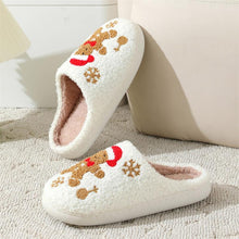 将图片加载到图库查看器,Christmas Slippers Gingerbread Slippers Women and Men Holiday Halloween Slippers Indoor Bedroom Fluffy Warm Fleece Slippers Winter Soft Cozy Home Non-Slip Soft Plush Slip-on Wool Lined House Shoes