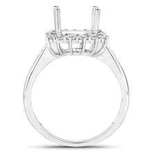将图片加载到图库查看器,0.58 Carat Genuine White Diamond 14K White Gold Semi Mount Ring - holds 9.00mm Round Gemstone