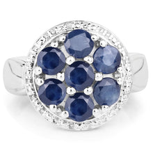 Load image into Gallery viewer, 2.10 Carat Genuine Blue Sapphire .925 Sterling Silver Ring