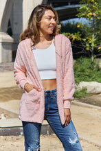 将图片加载到图库查看器,Women Full Size Teddy Hooded Jacket with Pockets Cozy Casual Jacket Comfortable Women Jacket