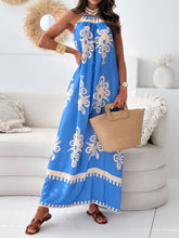 Load image into Gallery viewer, Unique Printed Spaghetti Strap Sleeveless Maxi Dress Elegant Summer Maxi Dress for Women