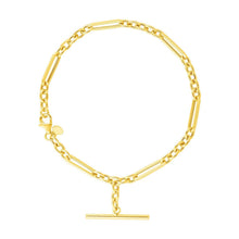 Load image into Gallery viewer, 14k Yellow Gold 7 1/5 inch Alternating Oval and Round Chain Bracelet with Toggle