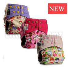 将图片加载到图库查看器,Modern Luxury Printed Washable Real Cloth Pocket Nappy,3 nappies/diapers Set For Girls and Boys Baby In Elegant Style
