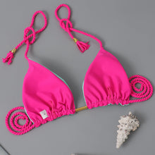 将图片加载到图库查看器,New Festival Flame Halter Bikini Set for Women – Triangle V-Neck Backless Two-Piece Swimsuit with Tie Side Bottoms & Adjustable Lace-Up Fit – Sleek Polyamide Swimwear for Koningsdag/King’s Day & Summer Beach Celebrations