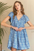 Load image into Gallery viewer, New Summer Printed V-Neck Ruffle Sleeve Mini Dress For Summer – Feminine Floral Print Dress, Stylish, Fashionable, Flirty & Fun