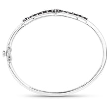 将图片加载到图库查看器,2.28 Carat Genuine Black Diamond .925 Sterling Silver Bangle