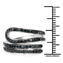 Load image into Gallery viewer, 0.83 Carat Genuine Blue Diamond .925 Sterling Silver Ring